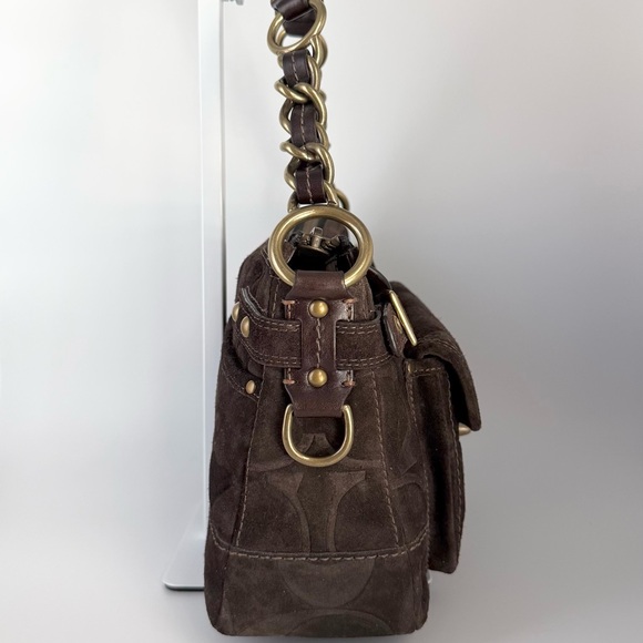 🤎RARE NEW COACH LEGACY SIGNATURE EMBOSSED SUEDE SHOULDER BAG 65TH ANNIVERSARY🤎 - Picture 10 of 13